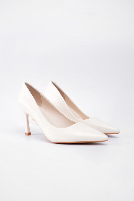 Tacones blancos efecto craquelado
