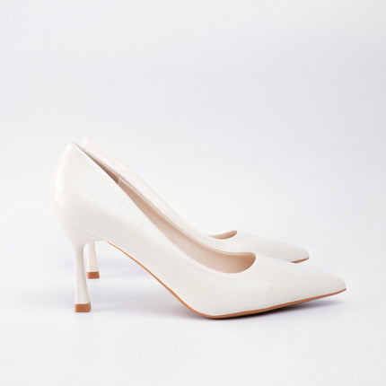 Tacones blancos efecto craquelado