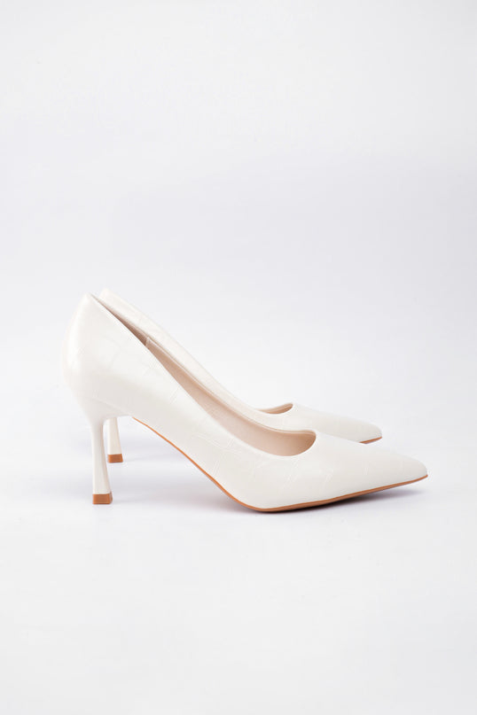 Tacones blancos efecto craquelado