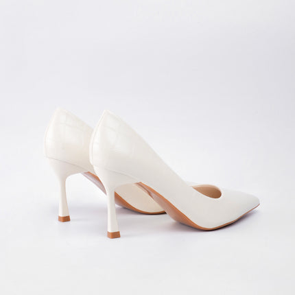 Tacones blancos efecto craquelado