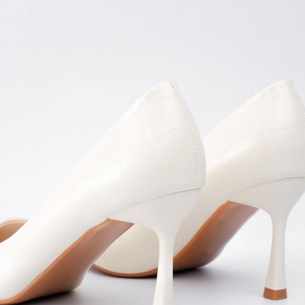 Tacones blancos efecto craquelado