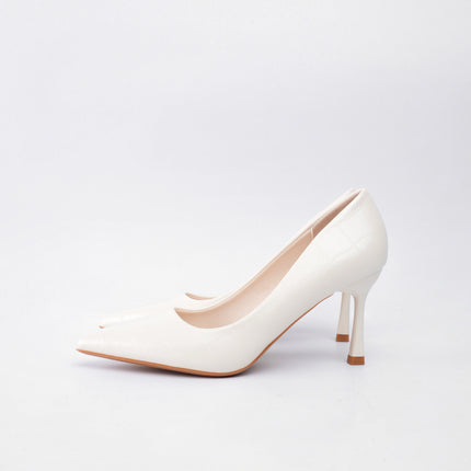 Tacones blancos efecto craquelado