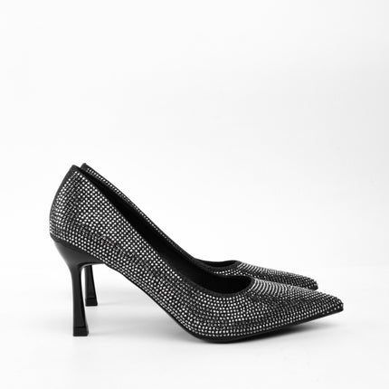 Tacones brillantes altos negros