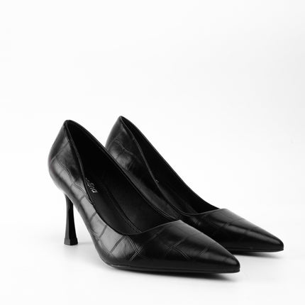 Tacones negros efecto craquelado