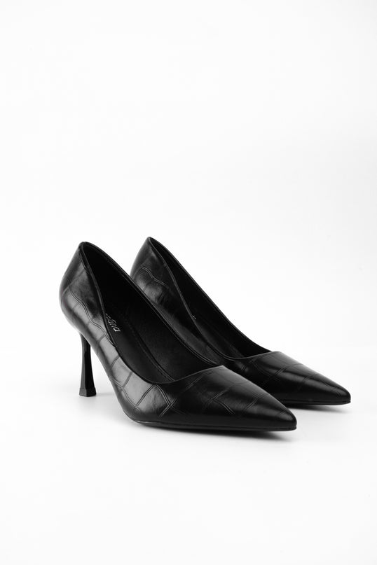 Tacones negros efecto craquelado
