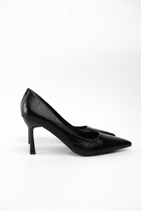 Tacones negros efecto craquelado