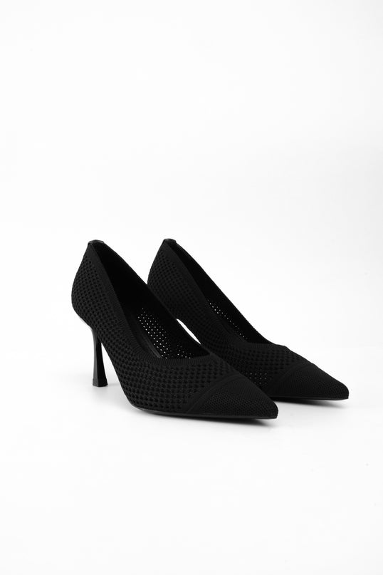 Tacones negros tipo malla