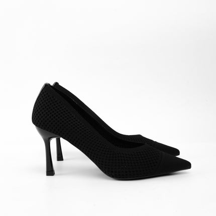 Tacones negros tipo malla