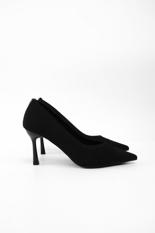 Tacones negros tipo malla