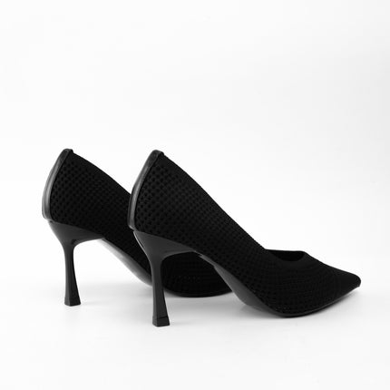 Tacones negros tipo malla
