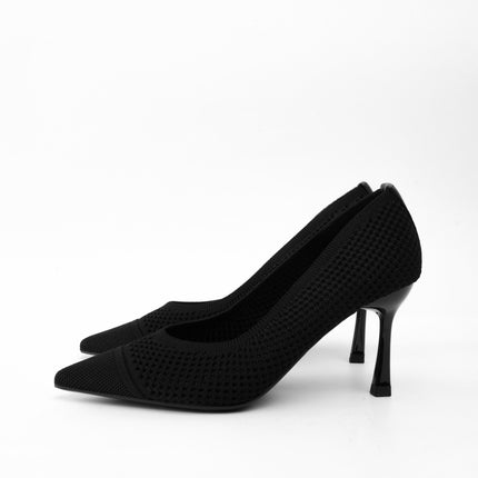 Tacones negros tipo malla