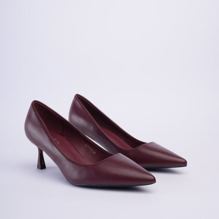 Tacones vinotinto elegantes altura media
