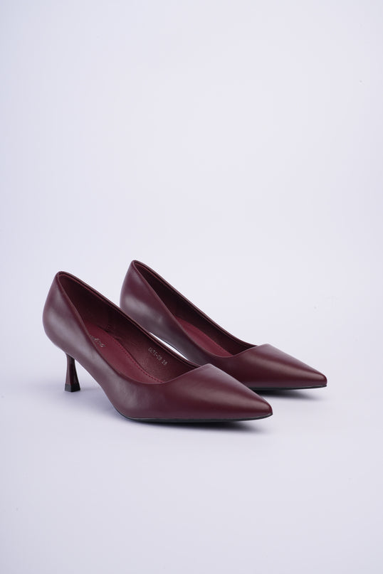 Tacones vinotinto elegantes altura media