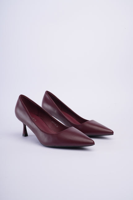 Tacones vinotinto elegantes altura media