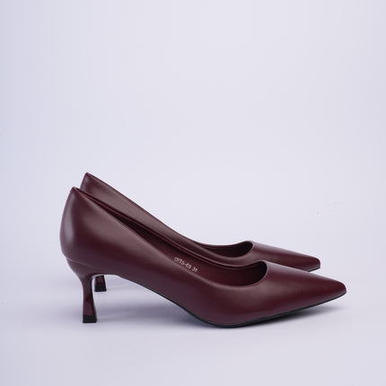Tacones vinotinto elegantes altura media