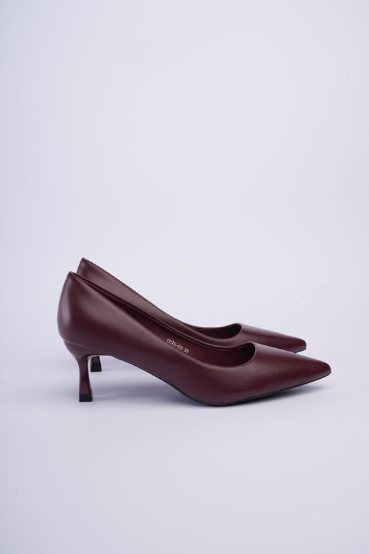 Tacones vinotinto elegantes altura media