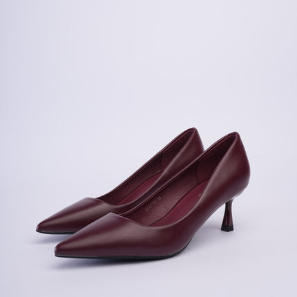Tacones vinotinto elegantes altura media