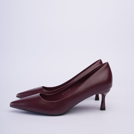 Tacones vinotinto elegantes altura media