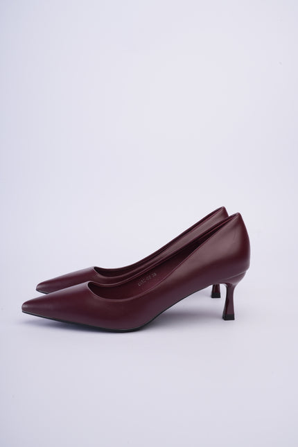Tacones vinotinto elegantes altura media