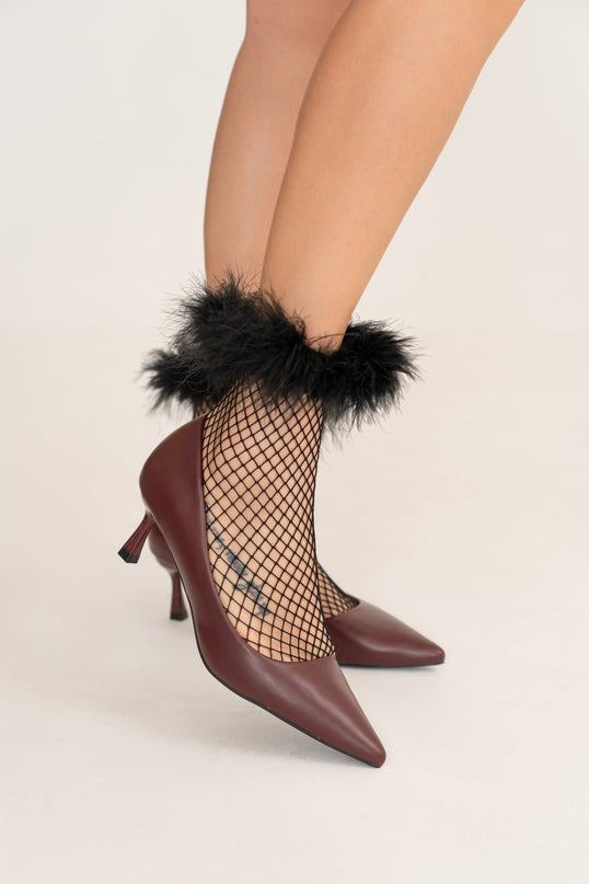 Tacones vinotinto elegantes altura media