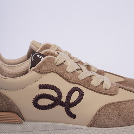Tenis altos café con beige