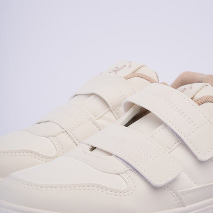 Tenis beige clásicos con doble velcro