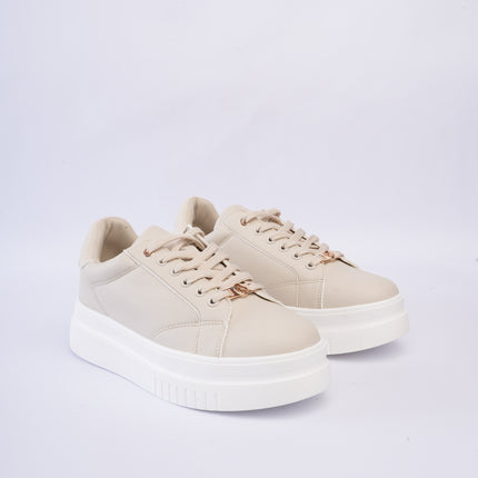 Tenis beige x plataforma blanca