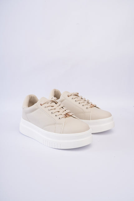 Tenis beige x plataforma blanca