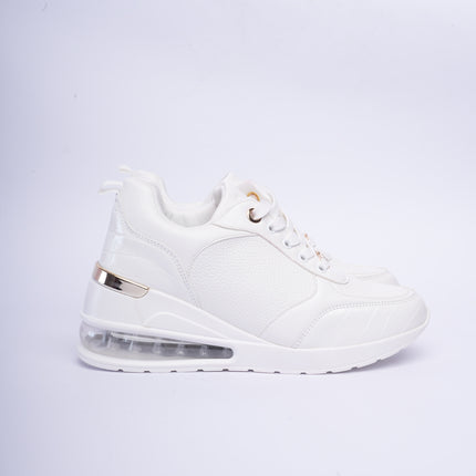 Tenis blancos altos con cámara de aire
