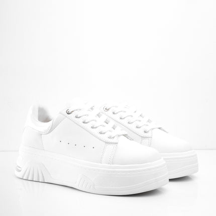 Tenis blancos altos con plataforma