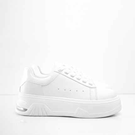 Tenis blancos altos con plataforma