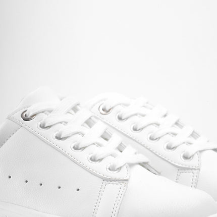 Tenis blancos altos con plataforma