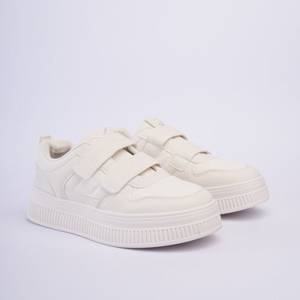 Tenis blancos clásicos con doble velcro