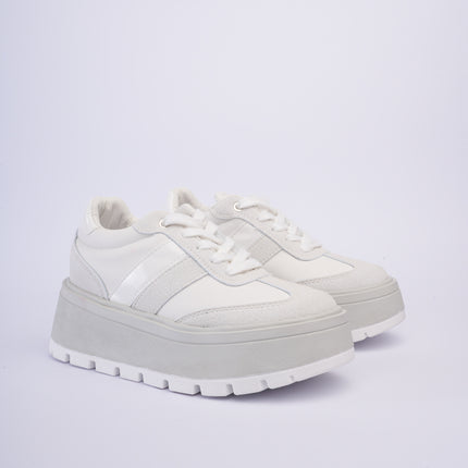 Tenis blancos con gris de plataforma