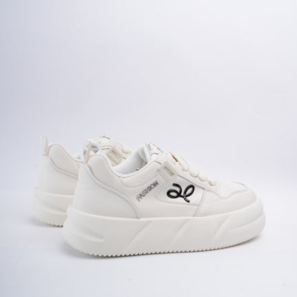 Tenis blancos plataforma x detalle logo negro