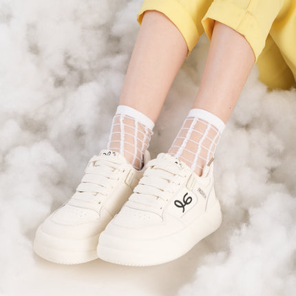 Tenis blancos plataforma x detalle logo negro