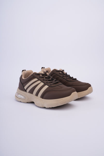 Tenis café con beige