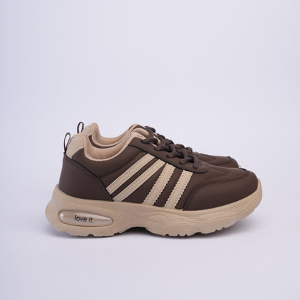 Tenis café con beige