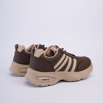 Tenis café con beige
