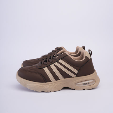 Tenis café con beige
