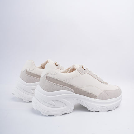 Tenis casuales beige con gris