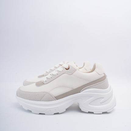 Tenis casuales beige con gris