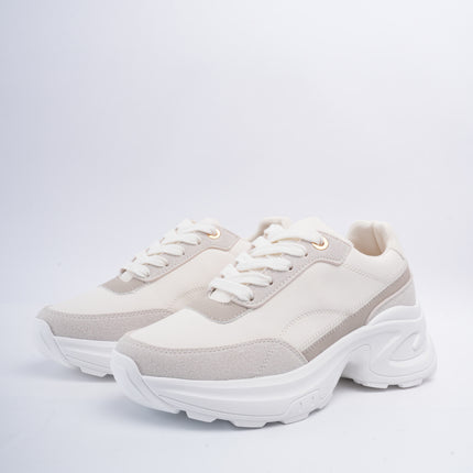 Tenis casuales beige con gris
