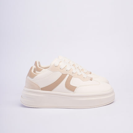 Tenis casuales beige x café