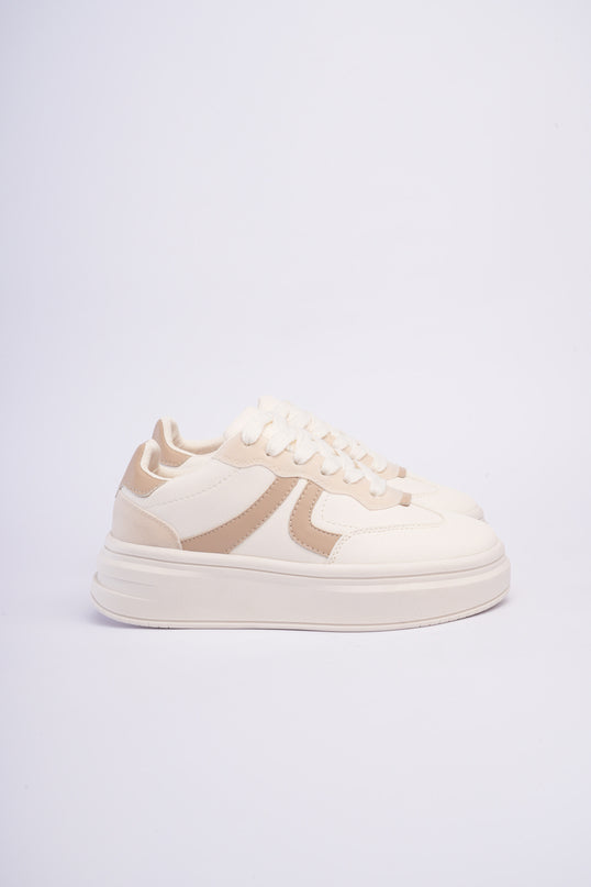 Tenis casuales beige x café