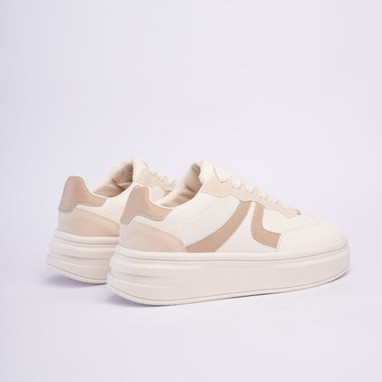 Tenis casuales beige x café