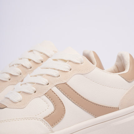 Tenis casuales beige x café