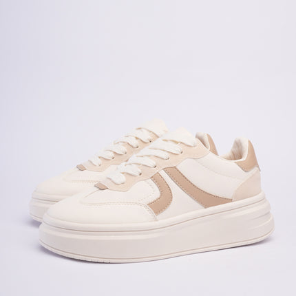 Tenis casuales beige x café