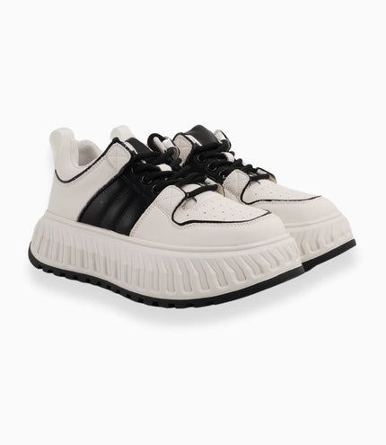 Tenis chunky blancos con negro