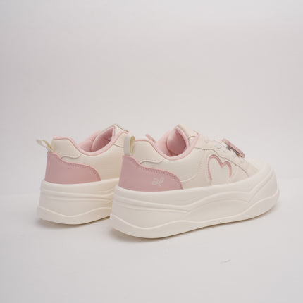 Tenis crema con detalles rosa